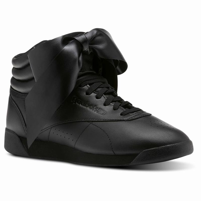 Reebok Freestyle Hi Satin Bow Tenisky Damske - Čierne/Siva BG6207TC